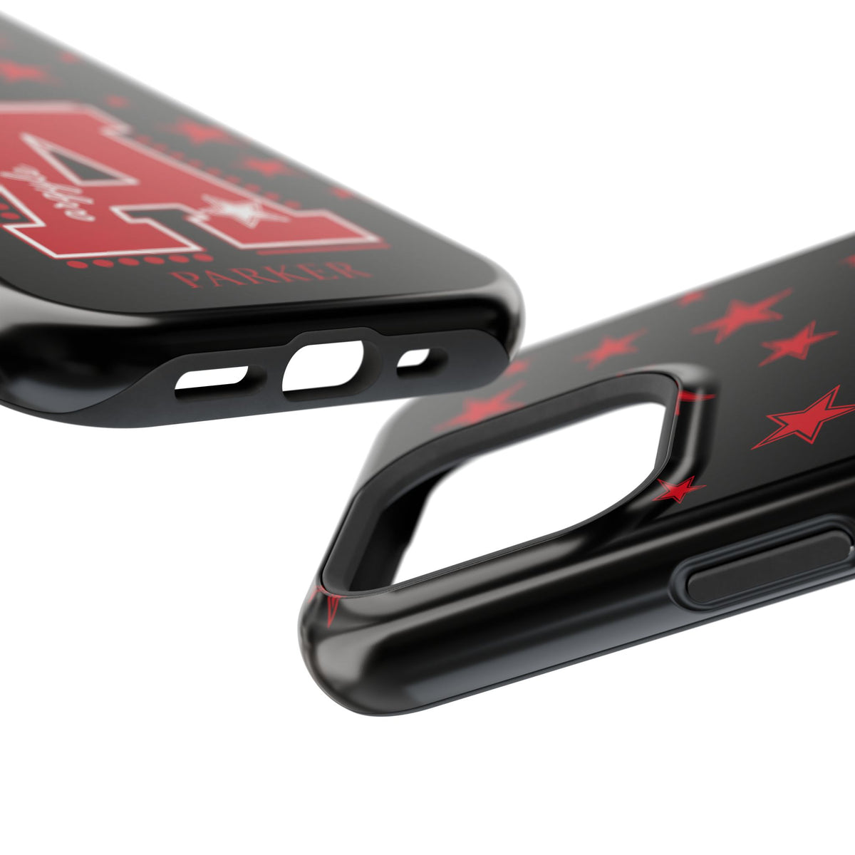 Personalized Initial Phone Case — Red Varsity 'A' with Stars (Magnetic Impact-Resistant)