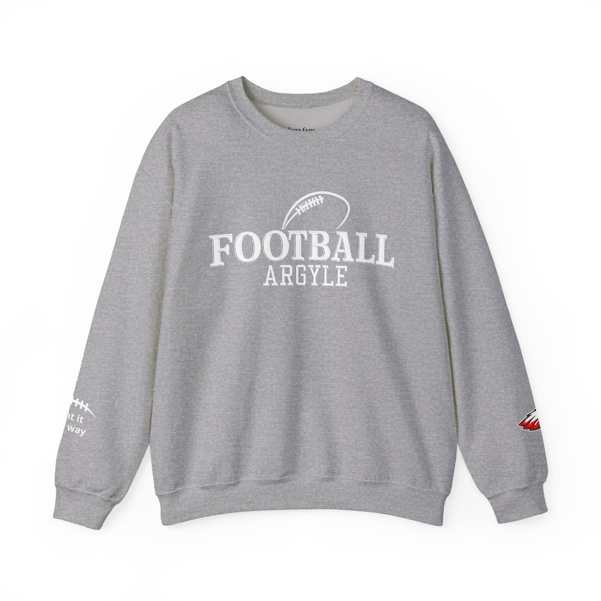 Football Argyle Crewneck Sweatshirt - Vintage Team Graphic Pullover - Embroidered