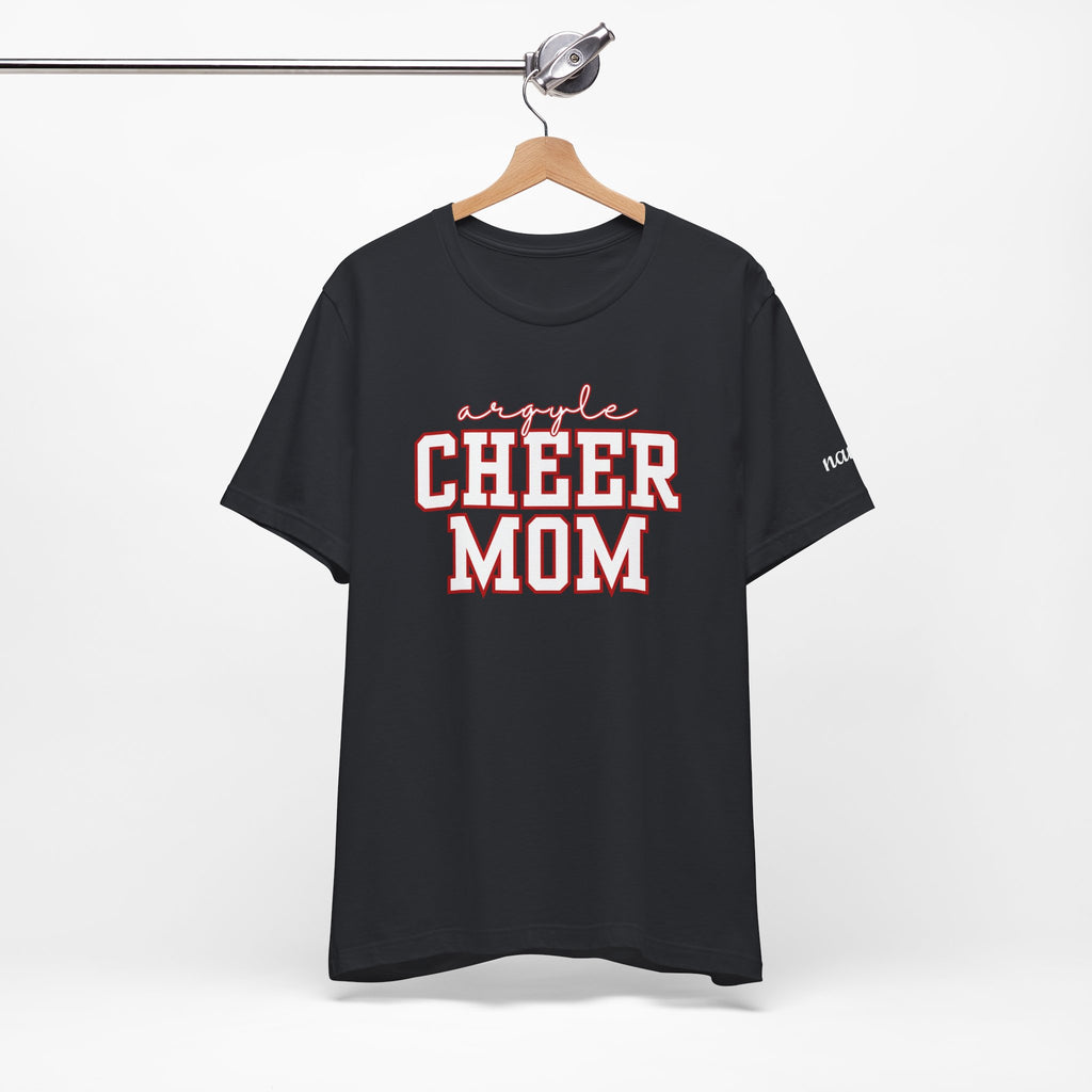 Argyle Cheer Mom T-Shirt | Varsity Script Mom Shirt, Sports Mom Tee