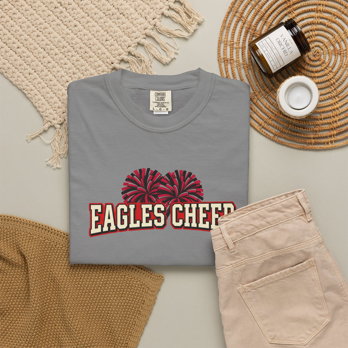 Eagles Cheer T-Shirt — Pom-Pom Graphic Spirit Tee