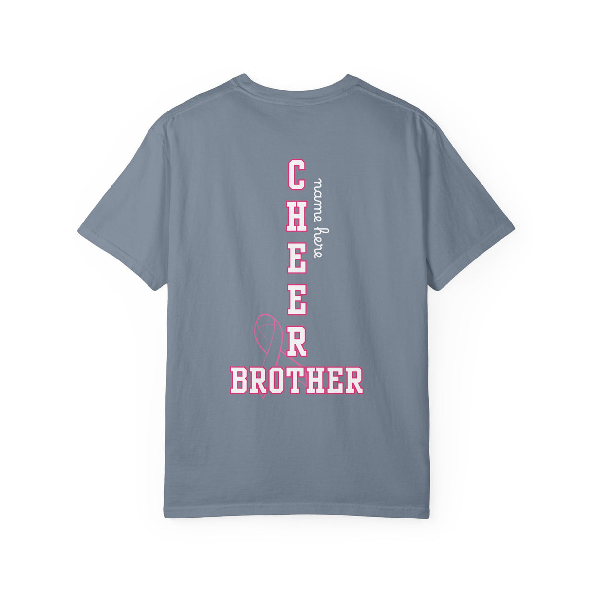 Custom Cheer Brother Pink Out T-Shirt | Adult Go Fight Win Breast Cancer Awareness