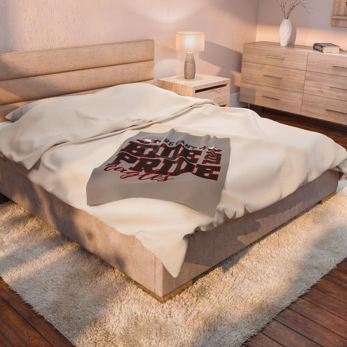 Eagle Pride Velveteen Plush Blanket (grey)