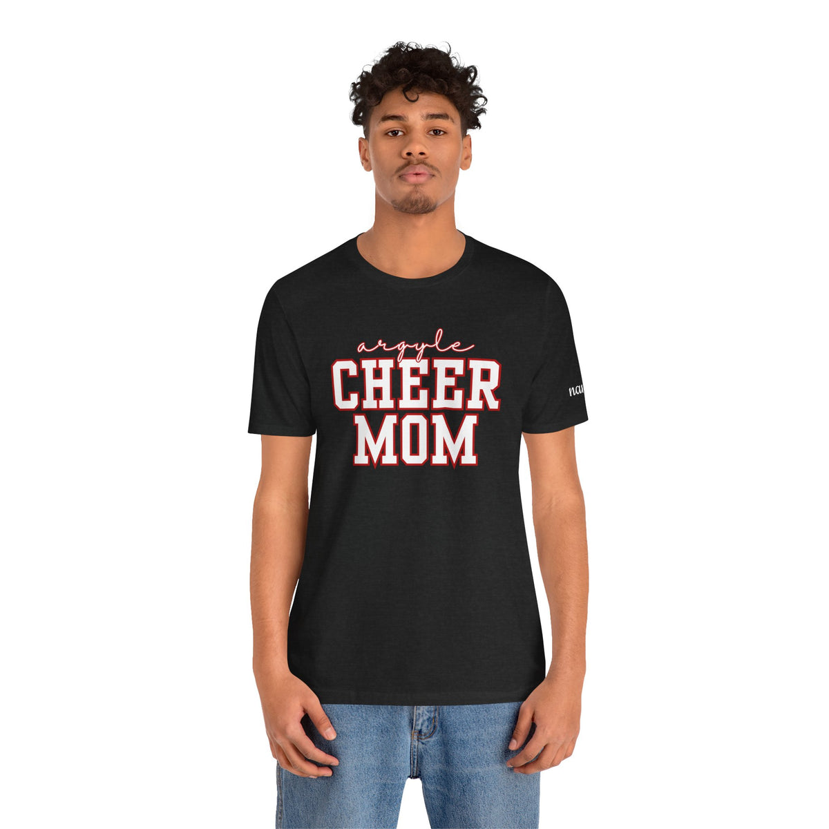 Argyle Cheer Mom T-Shirt | Varsity Script Mom Shirt, Sports Mom Tee