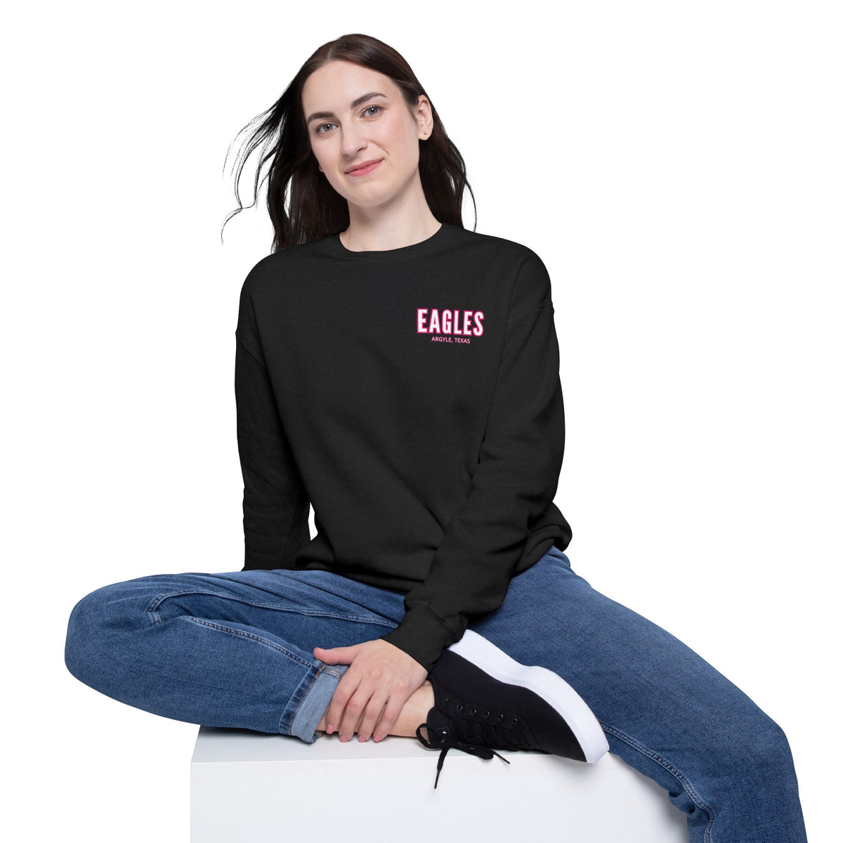 Argyle Eagles Pink Out Adult Unisex Drop Shoulder Sweatshirt
