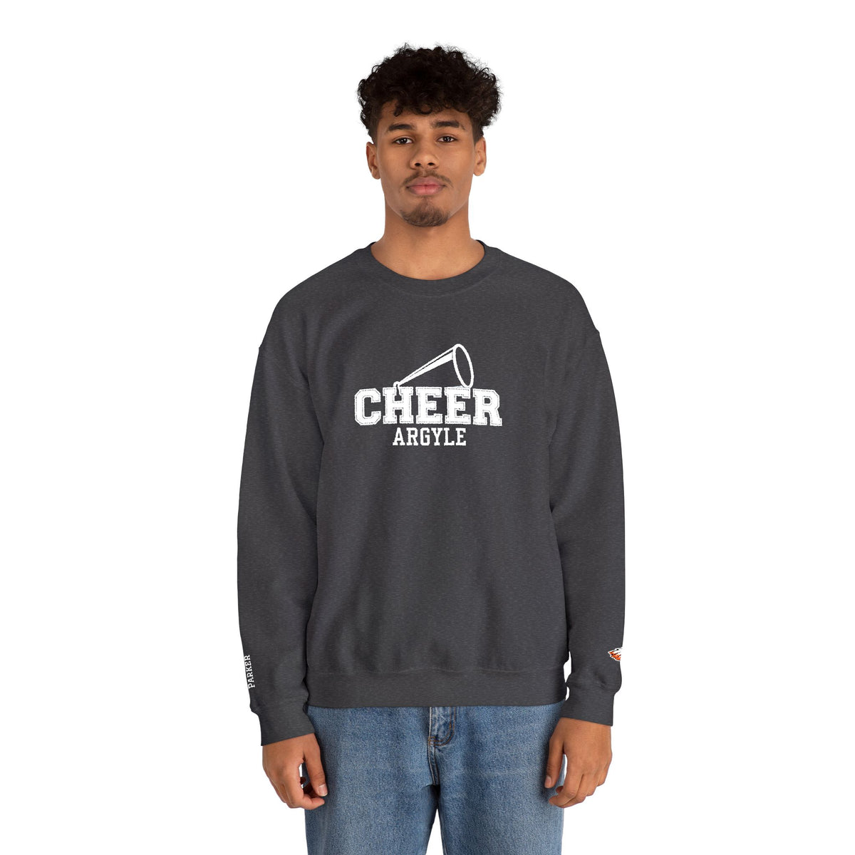 Cheer Megaphone Crewneck Sweatshirt — Argyle Spirit Cheerleading Pullover