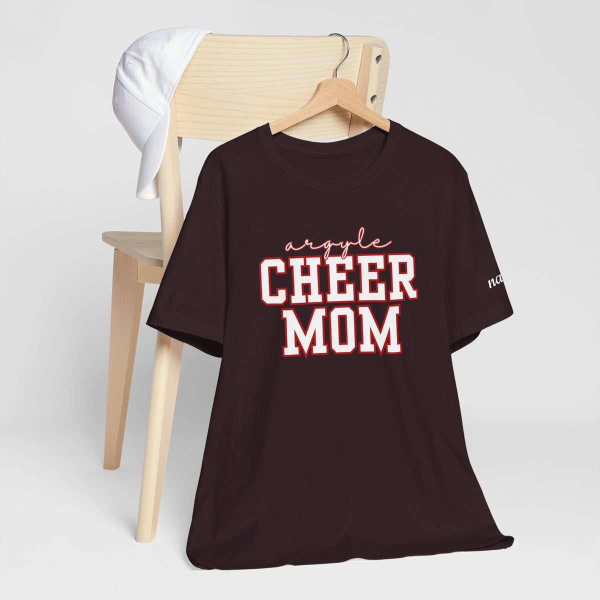 Argyle Cheer Mom T-Shirt | Varsity Script Mom Shirt, Sports Mom Tee