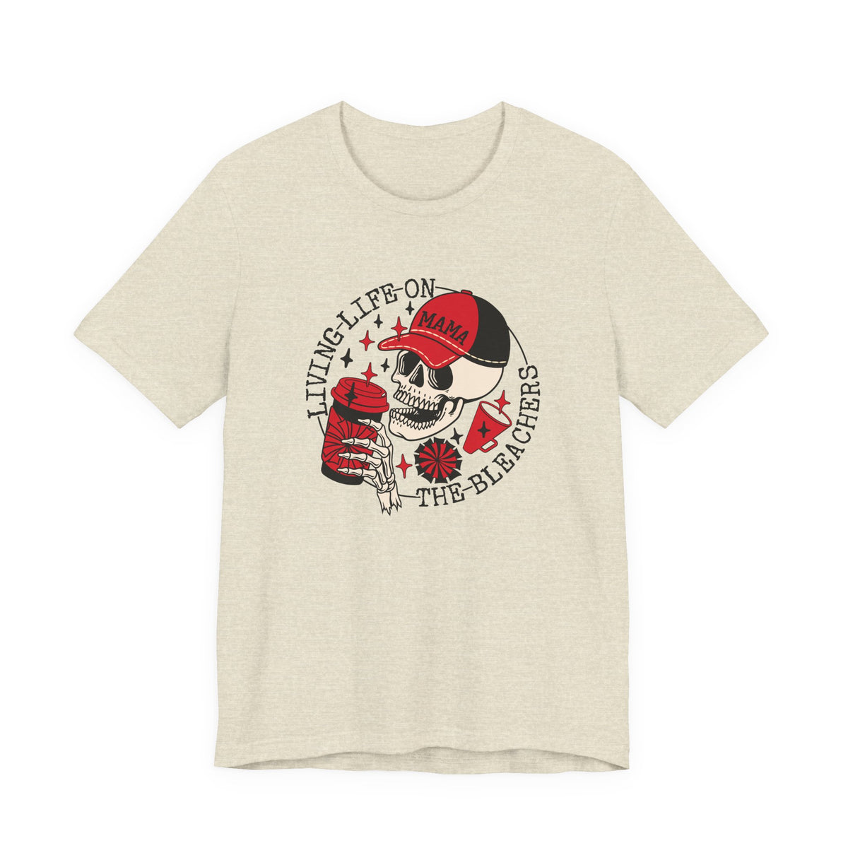 Living Life in the Stands Mama T-Shirt | Red & Black Sports Mom Tee