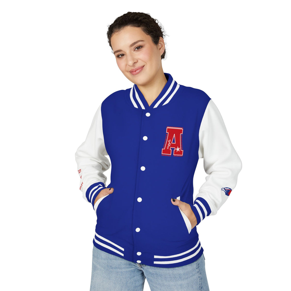 Letterman Jacket - Legacy Redhawks Varsity Baseball-style Bomber