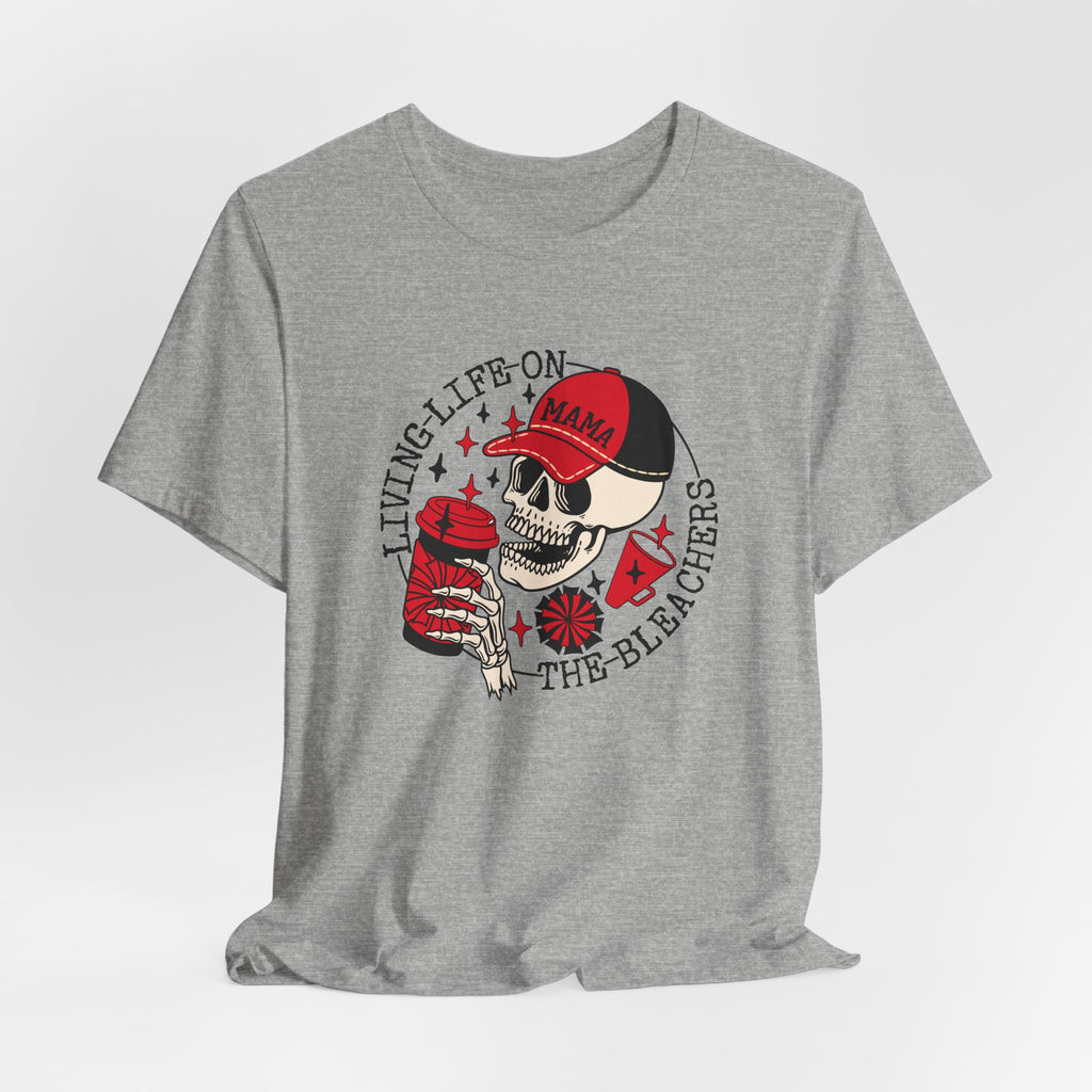 Living Life in the Stands Mama T-Shirt | Red & Black Sports Mom Tee