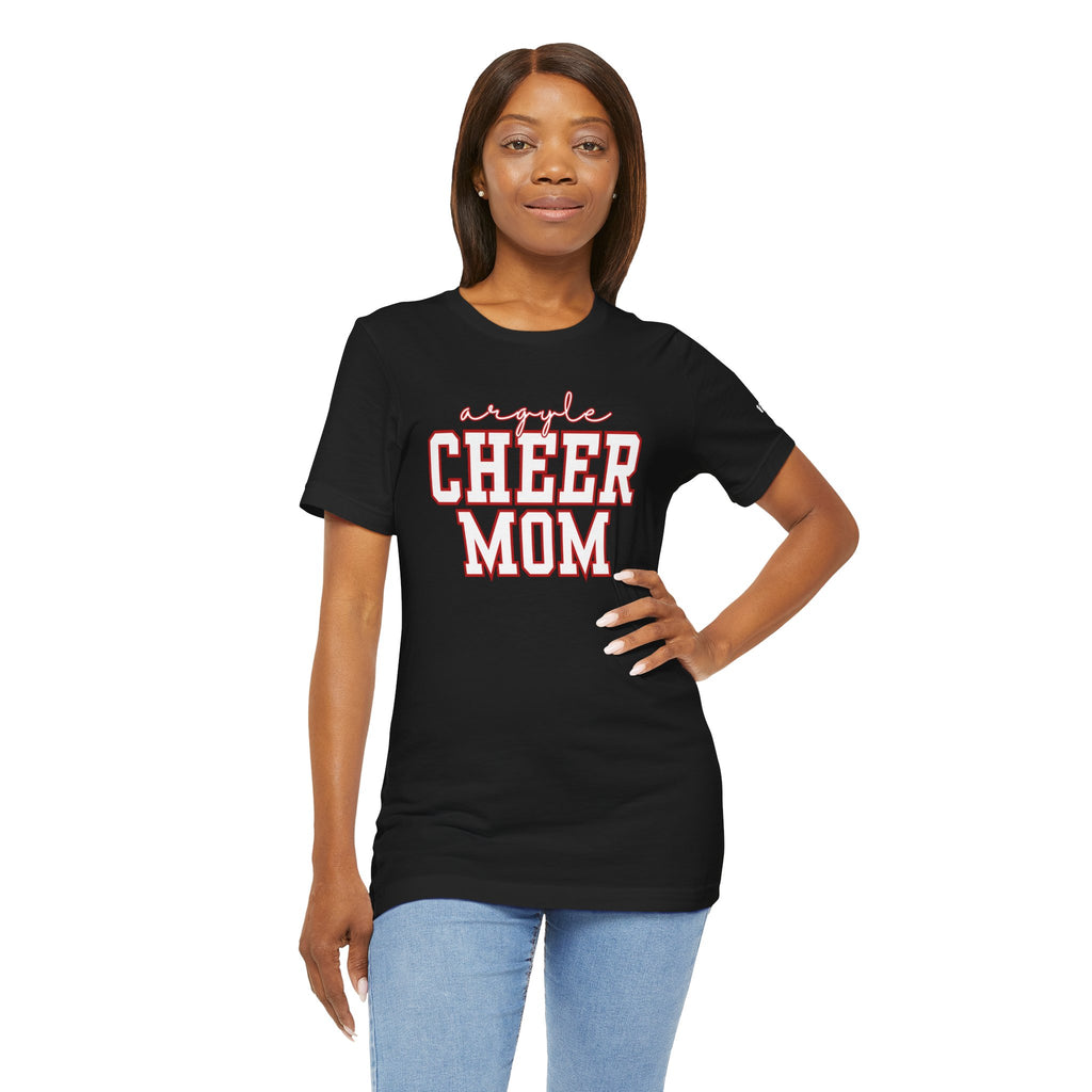 Argyle Cheer Mom T-Shirt | Varsity Script Mom Shirt, Sports Mom Tee