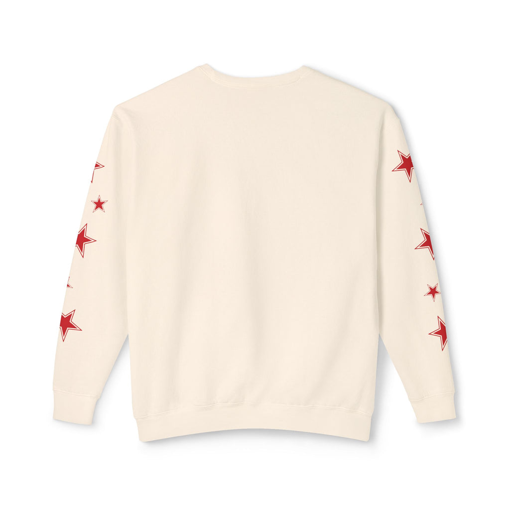 Red Varsity 'A' Crewneck Sweatshirt — Star Sleeve Letterman Pullover