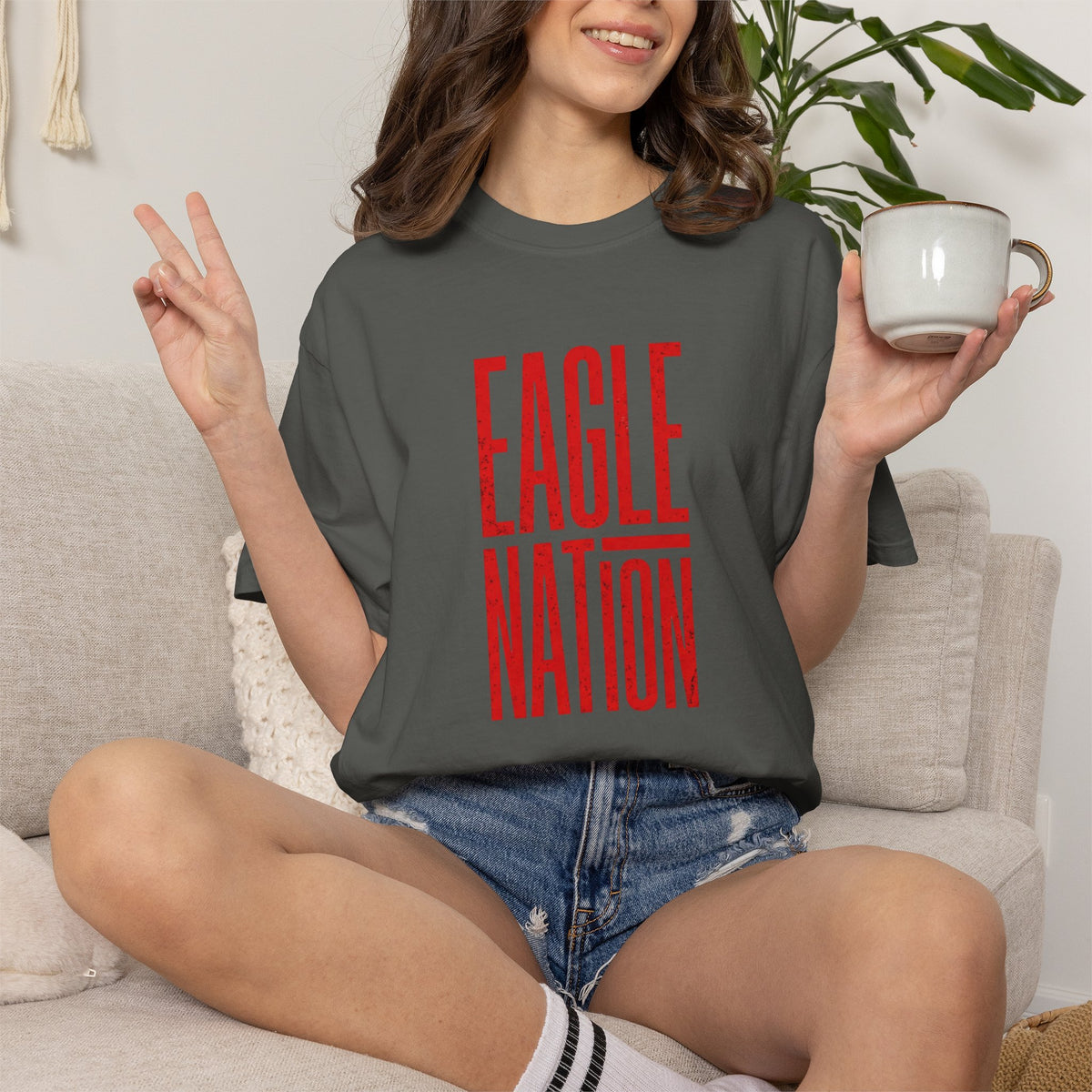 Eagle Nation T-Shirt — Bold Vertical School Spirit Tee