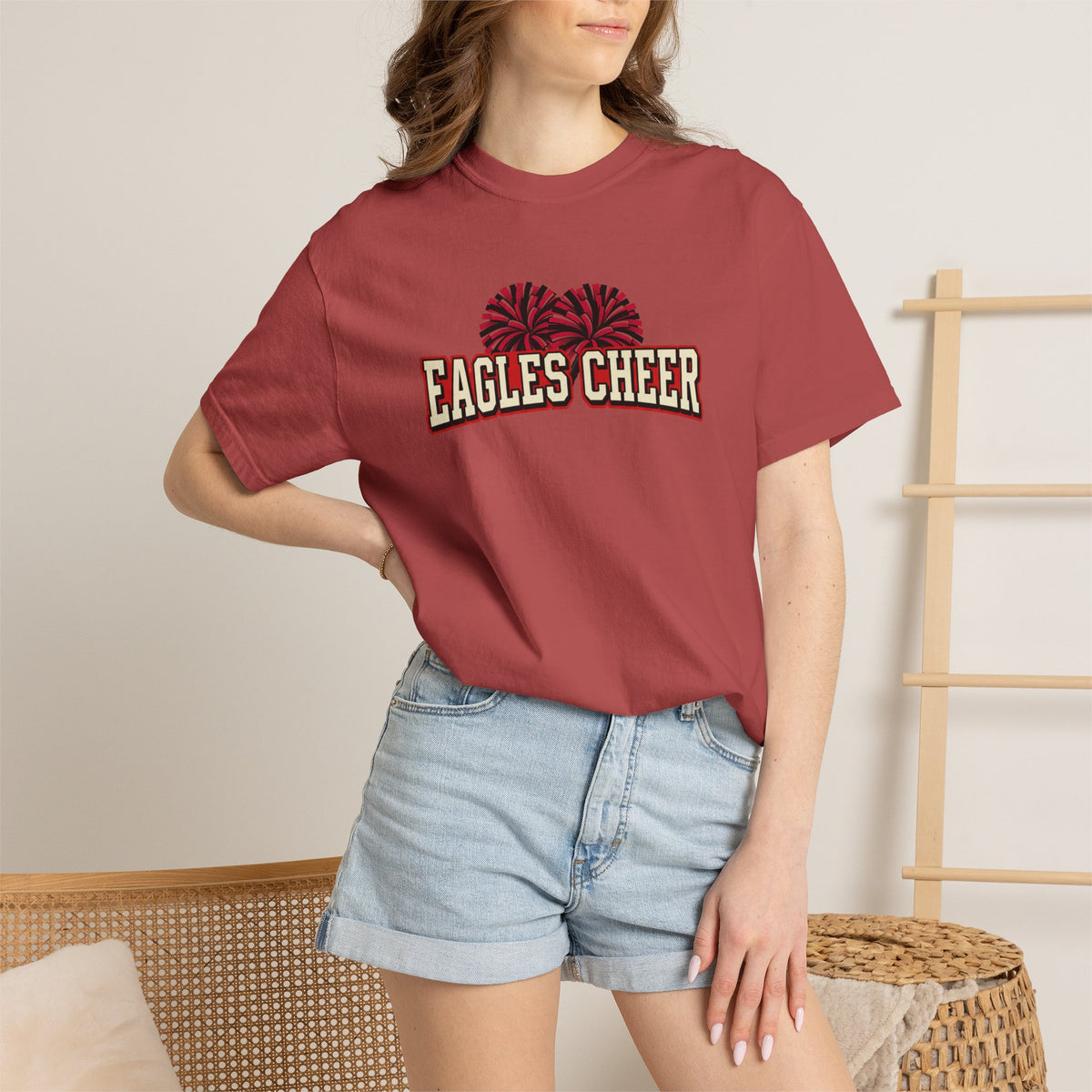 Eagles Cheer T-Shirt — Pom-Pom Graphic Spirit Tee