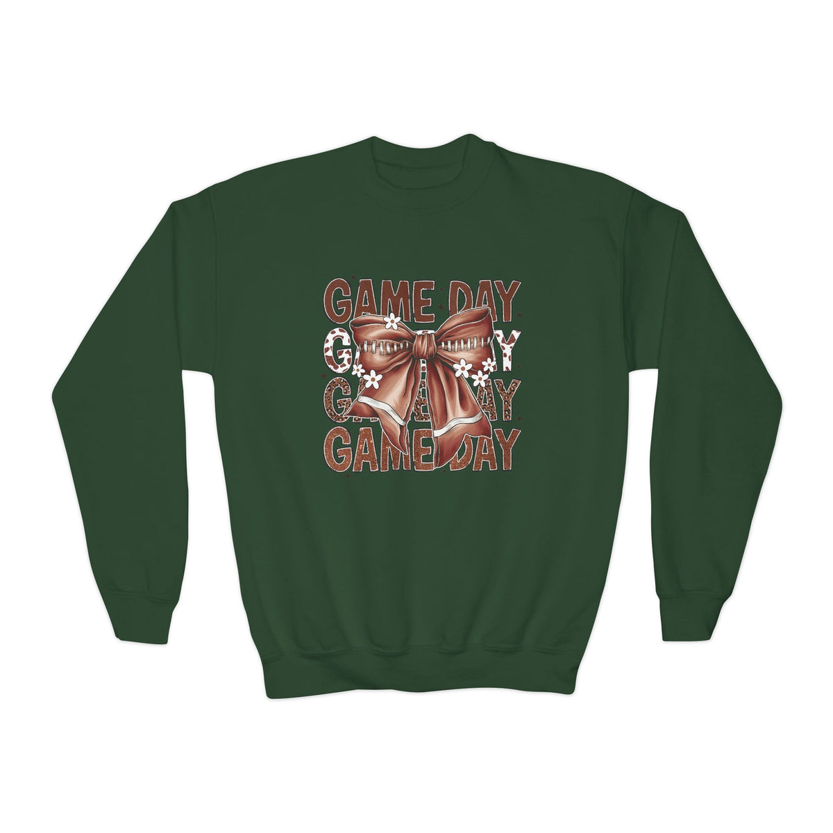 Game Day Bow Youth Crewneck Sweatshirt