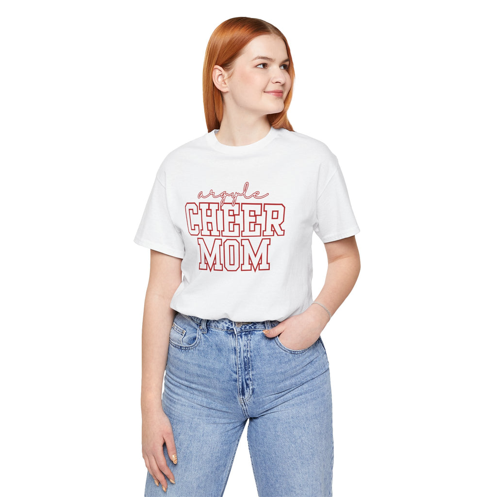 Argyle Cheer Mom T-Shirt | Varsity Script Mom Shirt, Sports Mom Tee