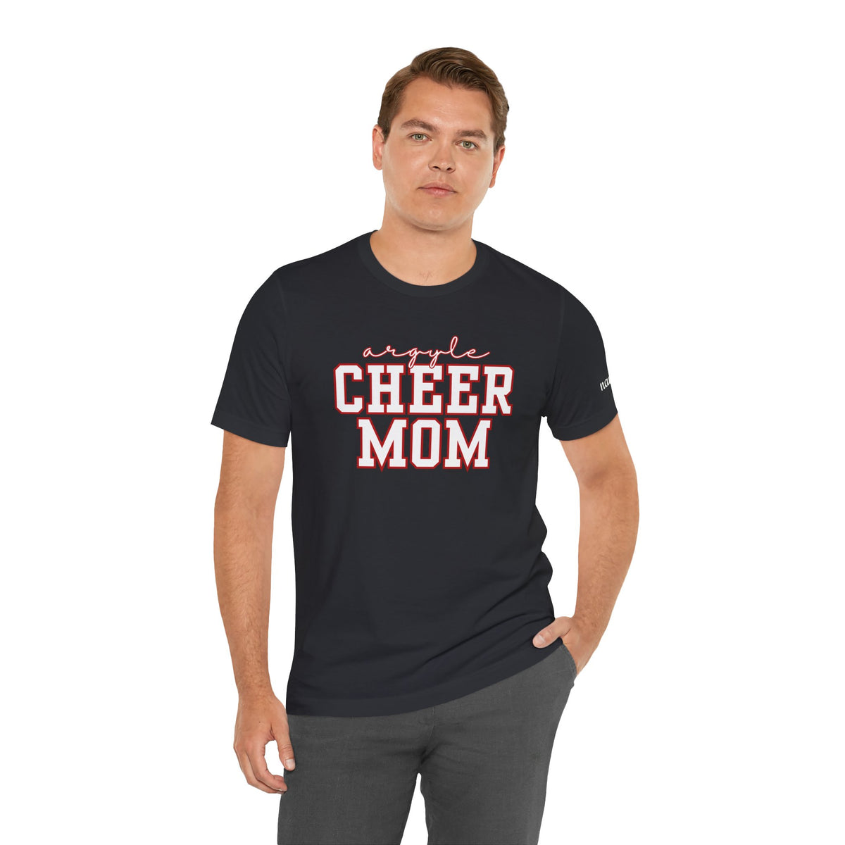 Argyle Cheer Mom T-Shirt | Varsity Script Mom Shirt, Sports Mom Tee