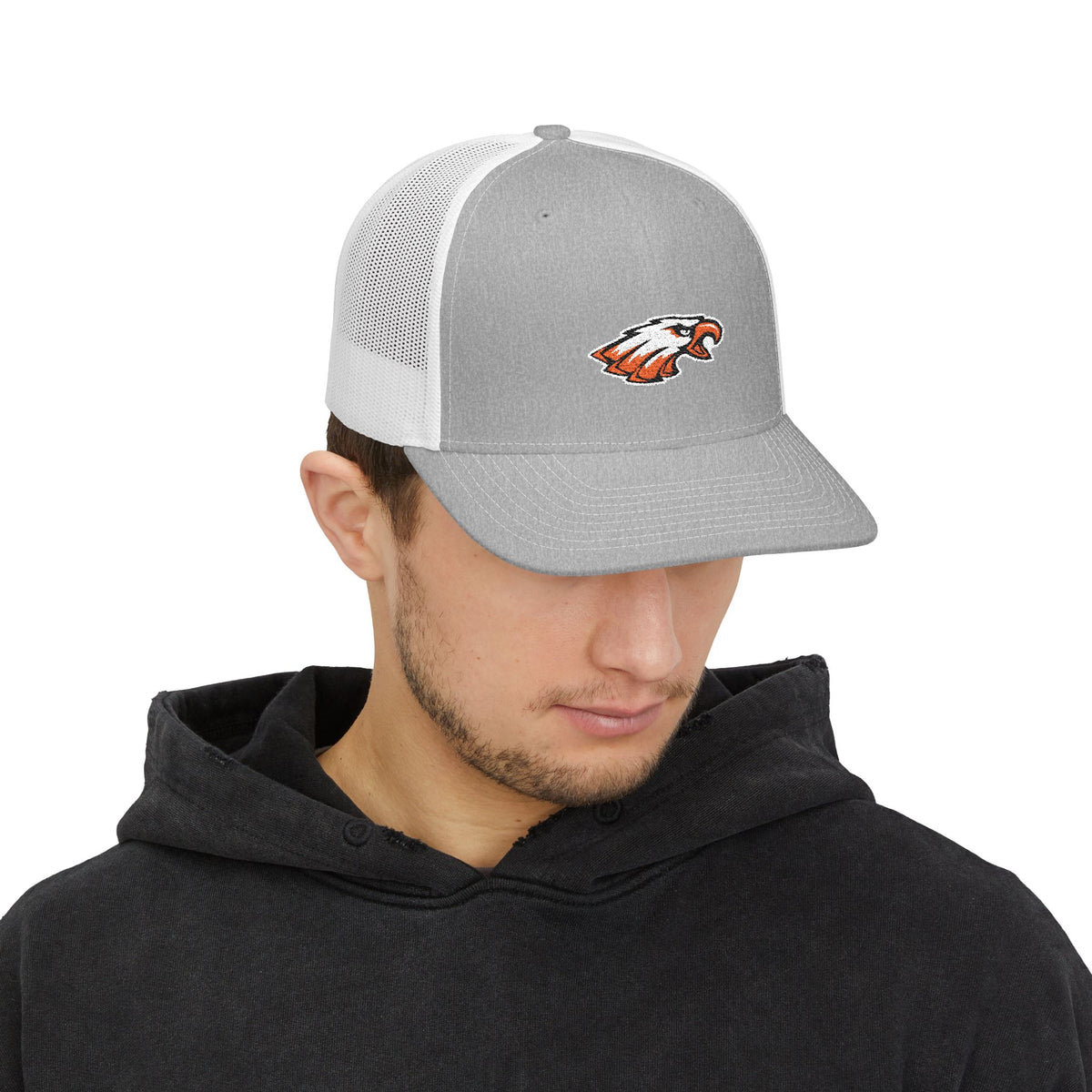 Trucker Cap with Embroidered Eagle Patch