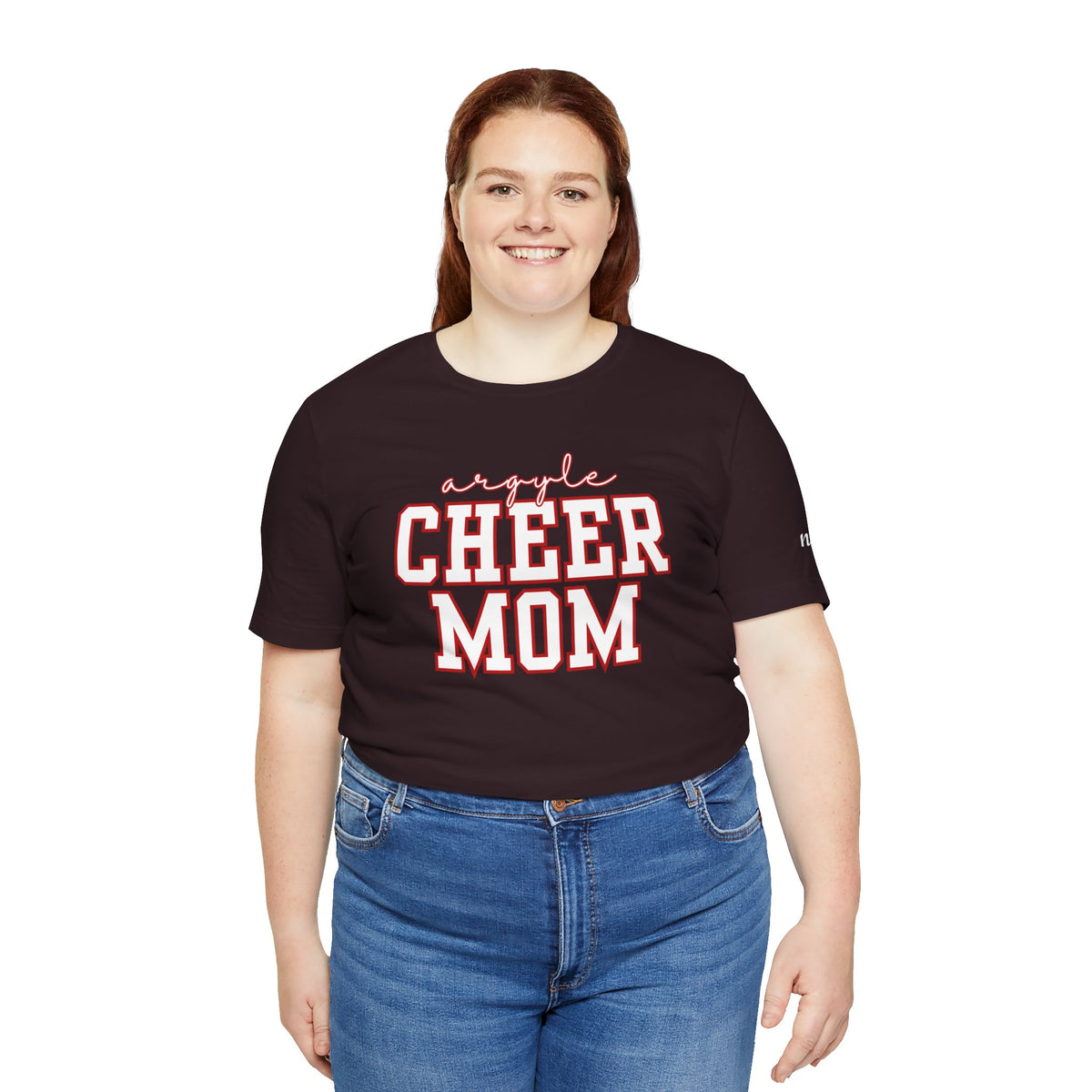 Argyle Cheer Mom T-Shirt | Varsity Script Mom Shirt, Sports Mom Tee
