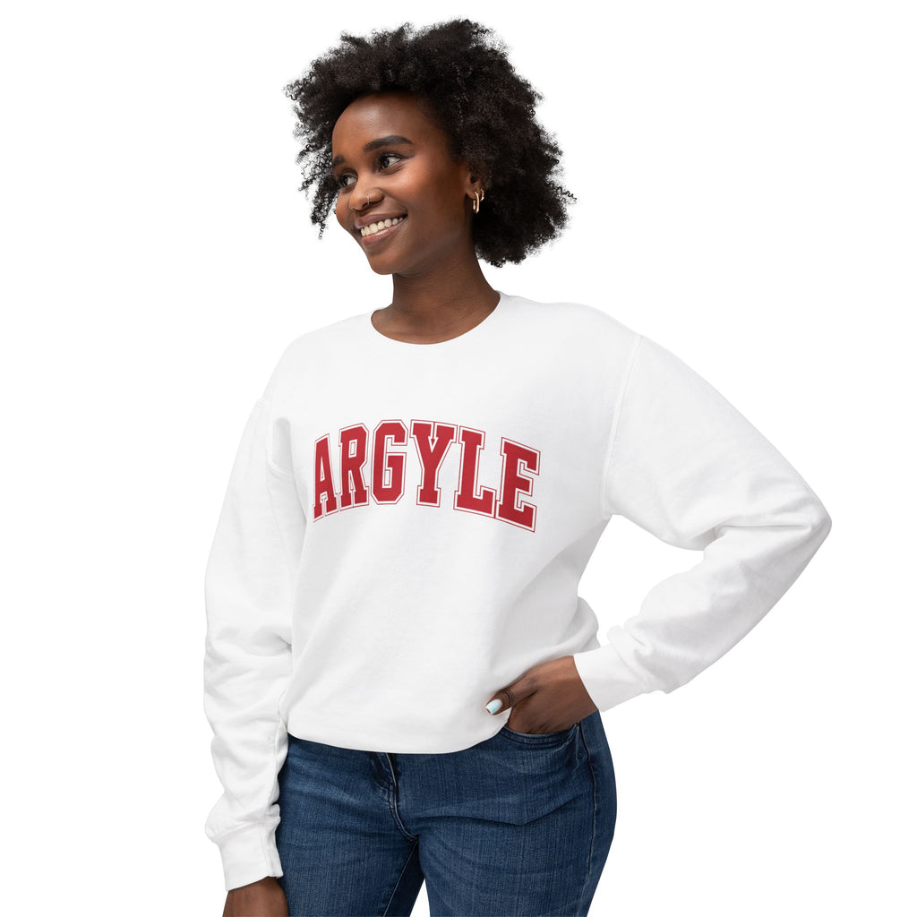 Argyle Crewneck Sweatshirt – Classic Collegiate Arc Logo