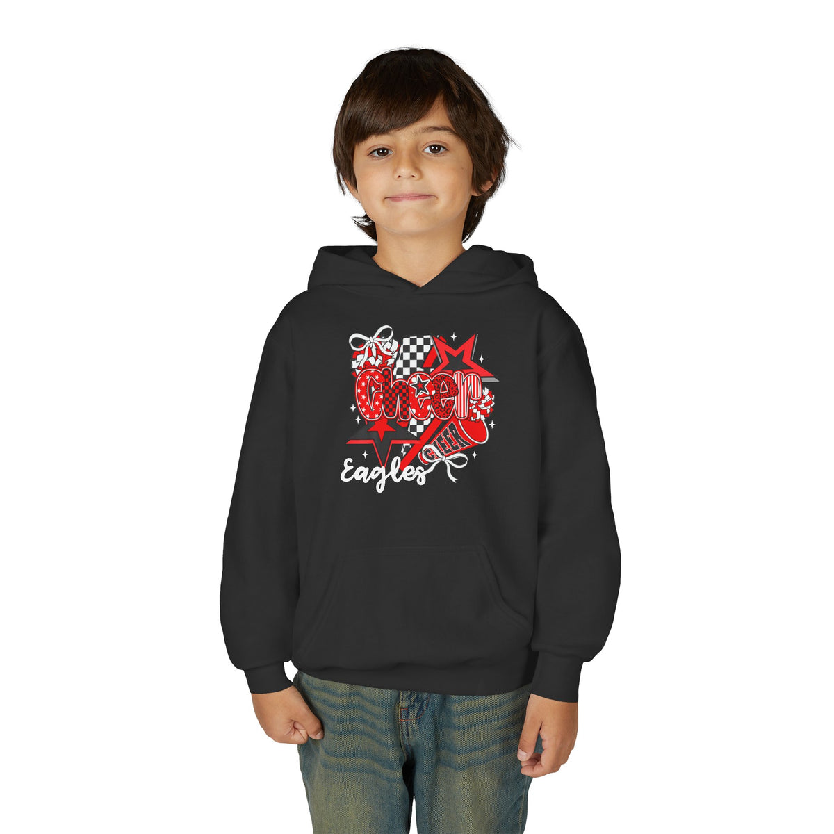Eagles Red Script Graphic Hoodie | Youth Hooded Sweatshirt