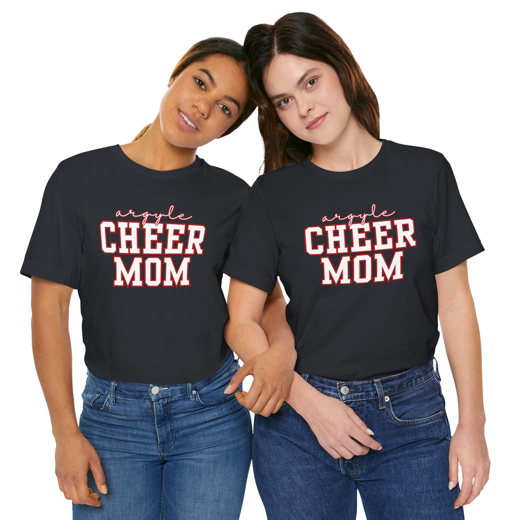 Argyle Cheer Mom T-Shirt | Varsity Script Mom Shirt, Sports Mom Tee