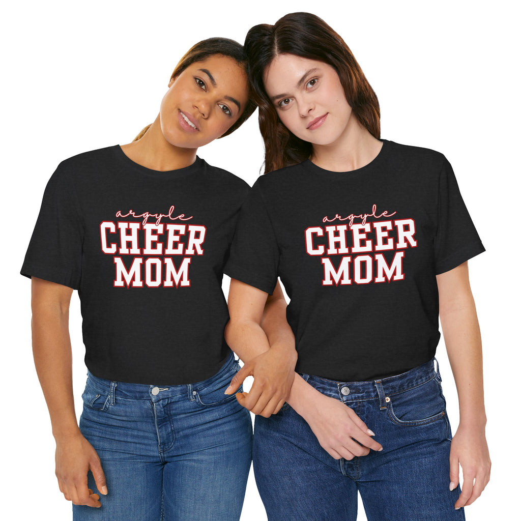 Argyle Cheer Mom T-Shirt | Varsity Script Mom Shirt, Sports Mom Tee