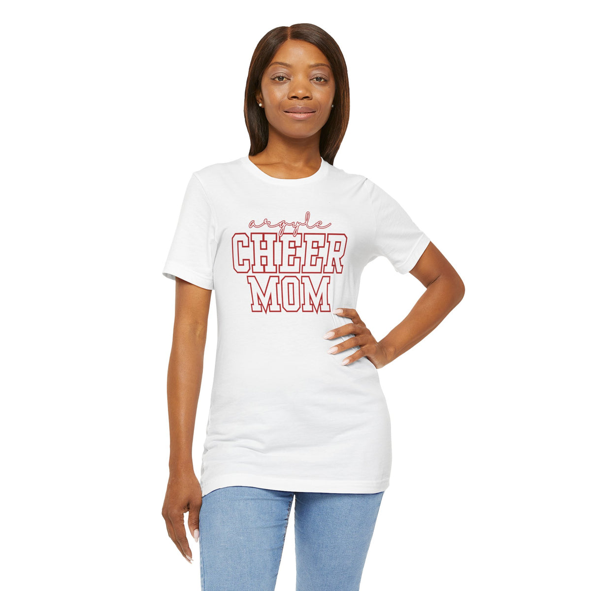 Argyle Cheer Mom T-Shirt | Varsity Script Mom Shirt, Sports Mom Tee