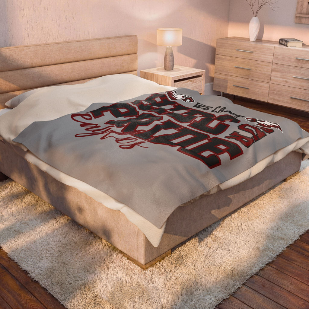 Eagle Pride Velveteen Plush Blanket (grey)