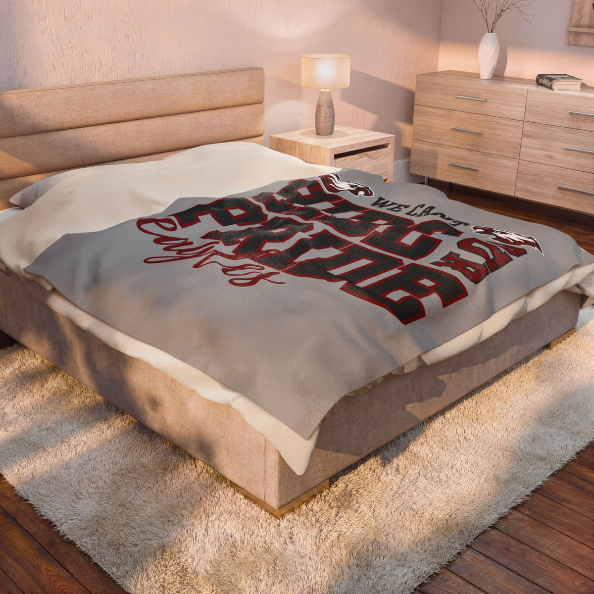 Eagle Pride Velveteen Plush Blanket (grey)