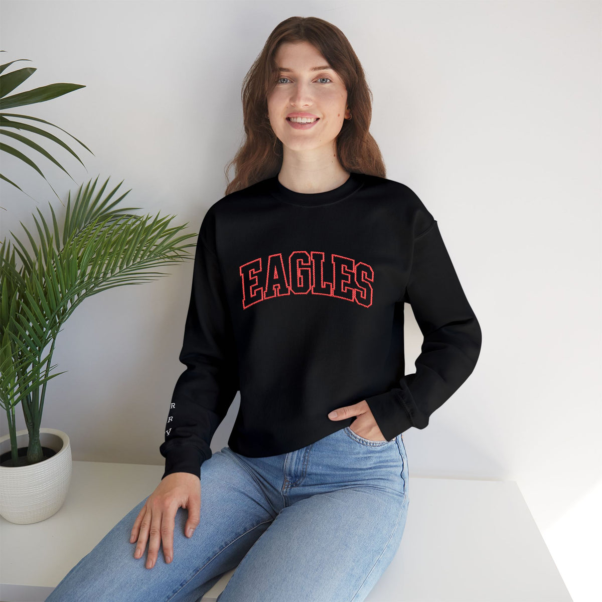 Eagles Crewneck Sweatshirt – Vintage Collegiate White Pullover