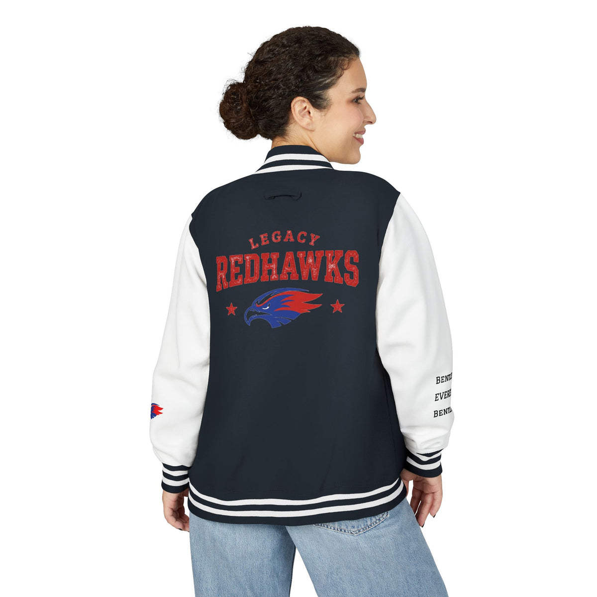 Letterman Jacket - Legacy Redhawks Varsity Baseball-style Bomber