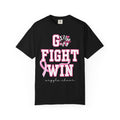 Breast Cancer Awareness "Go Fight Win" Custom Cheer Mom T-Shirt