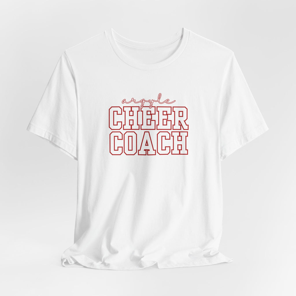 Custom Argyle Cheer Coach T-Shirt | Personalized Coach Name Tee