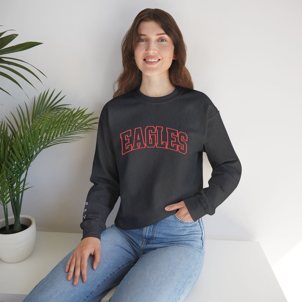 Eagles Crewneck Sweatshirt – Vintage Collegiate White Pullover