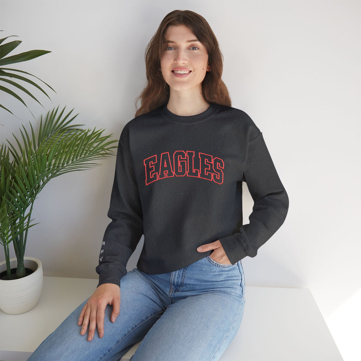 Eagles Crewneck Sweatshirt – Vintage Collegiate White Pullover