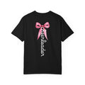 Breast Cancer Awareness Cheerleader Custom T-Shirt — "Go Fight Win" Pink Ribbon