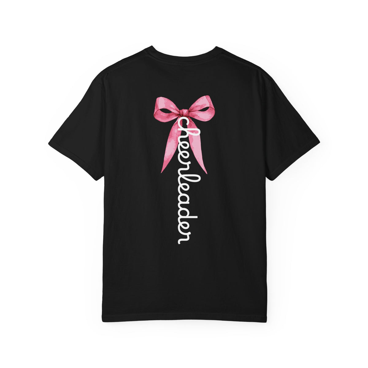 Breast Cancer Awareness Cheerleader Custom T-Shirt — "Go Fight Win" Pink Ribbon