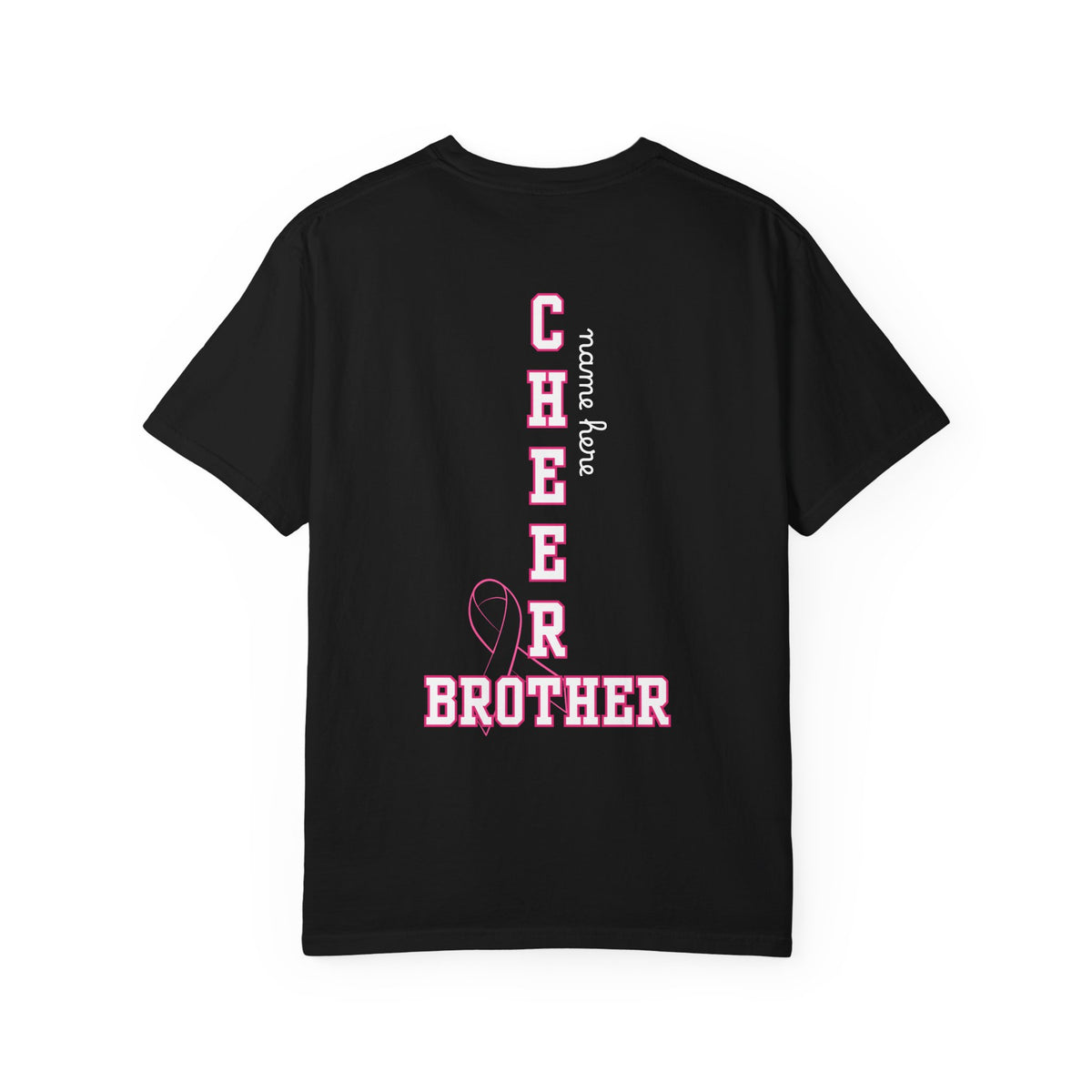 Custom Cheer Brother Pink Out T-Shirt | Adult Go Fight Win Breast Cancer Awareness