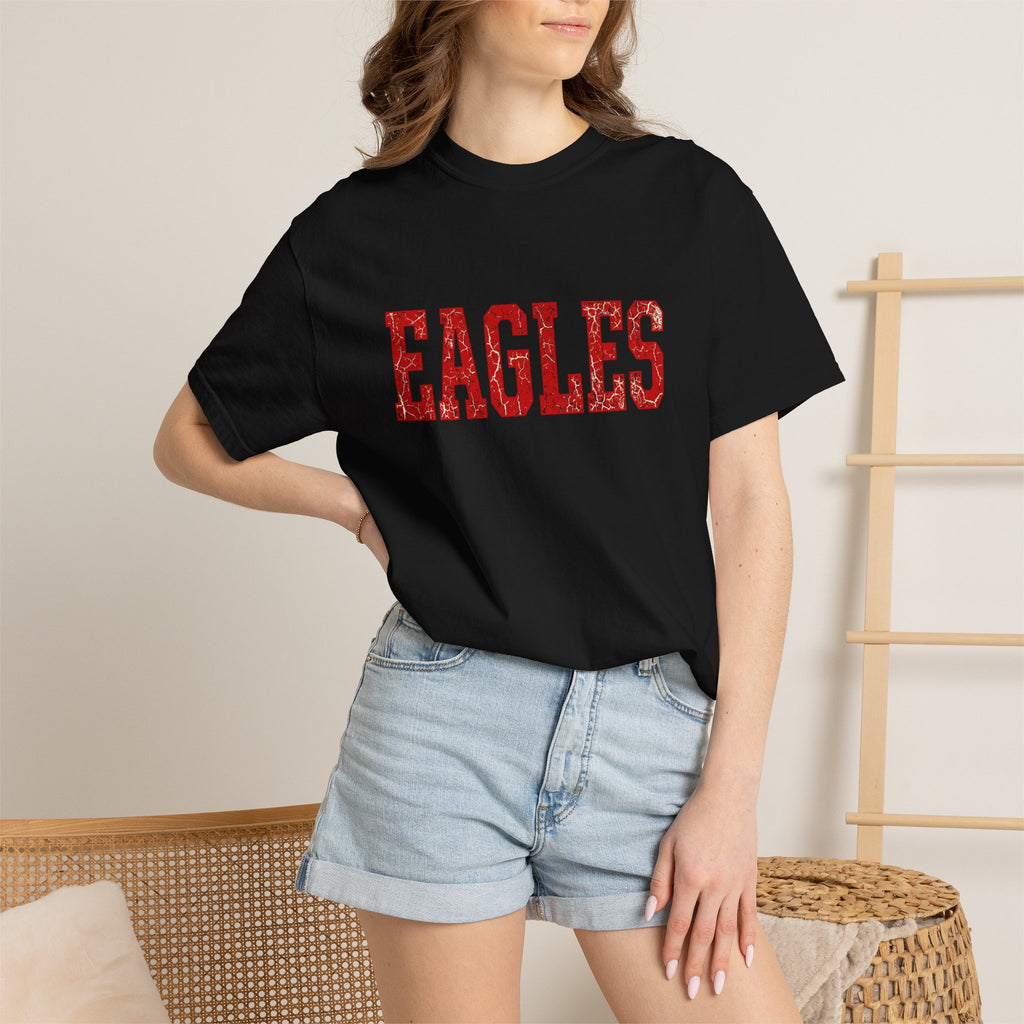 Eagles Vintage College T‑Shirt — Retro Red Lettering
