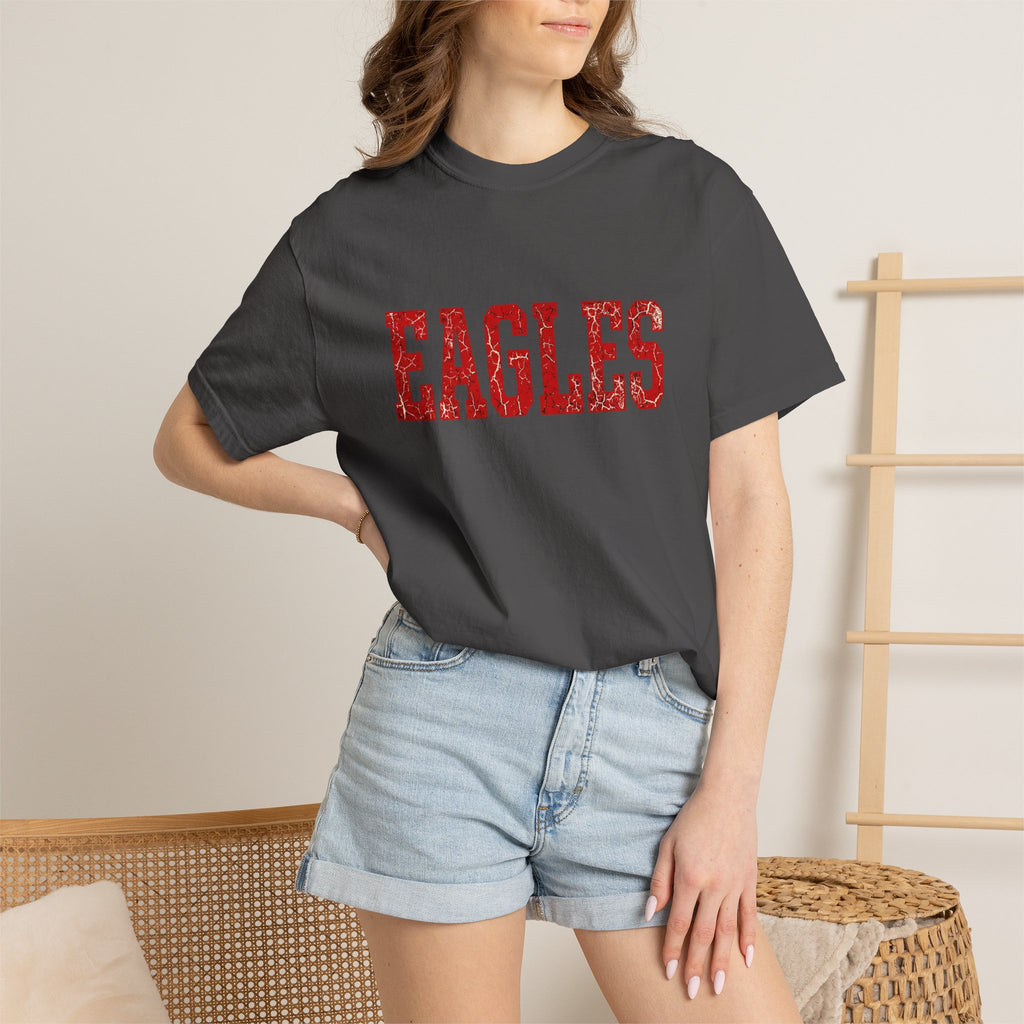 Eagles Vintage College T‑Shirt — Retro Red Lettering