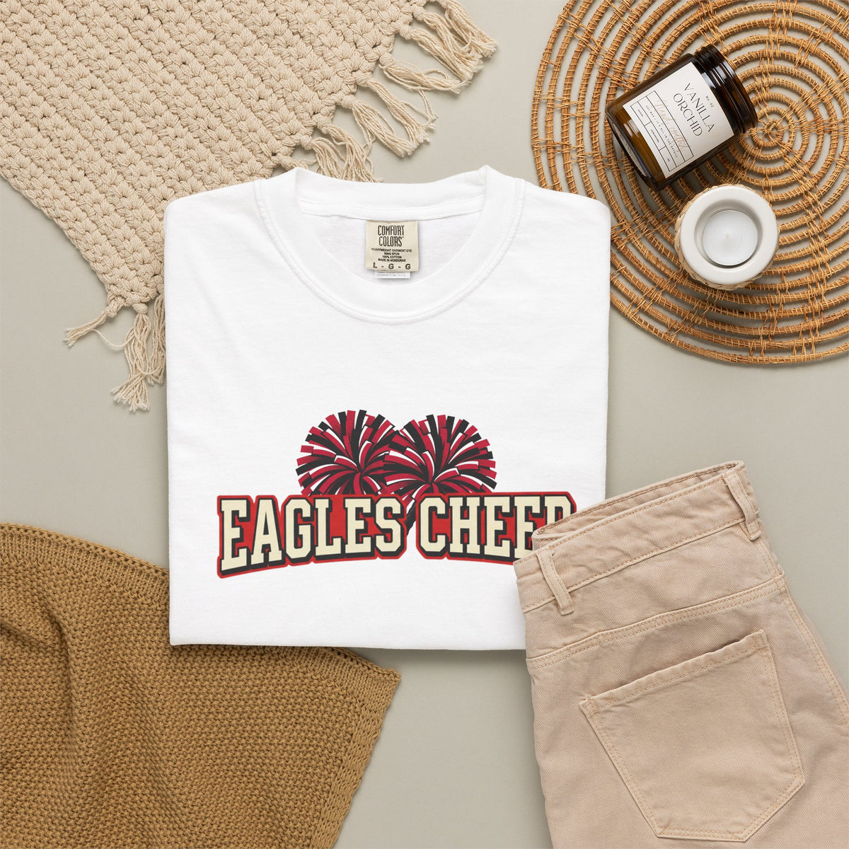 Eagles Cheer T-Shirt — Pom-Pom Graphic Spirit Tee