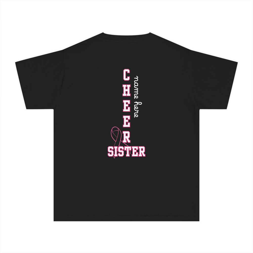 Youth Custom Cheer Sister — Go Fight Win Pink Ribbon Breast Cancer Support