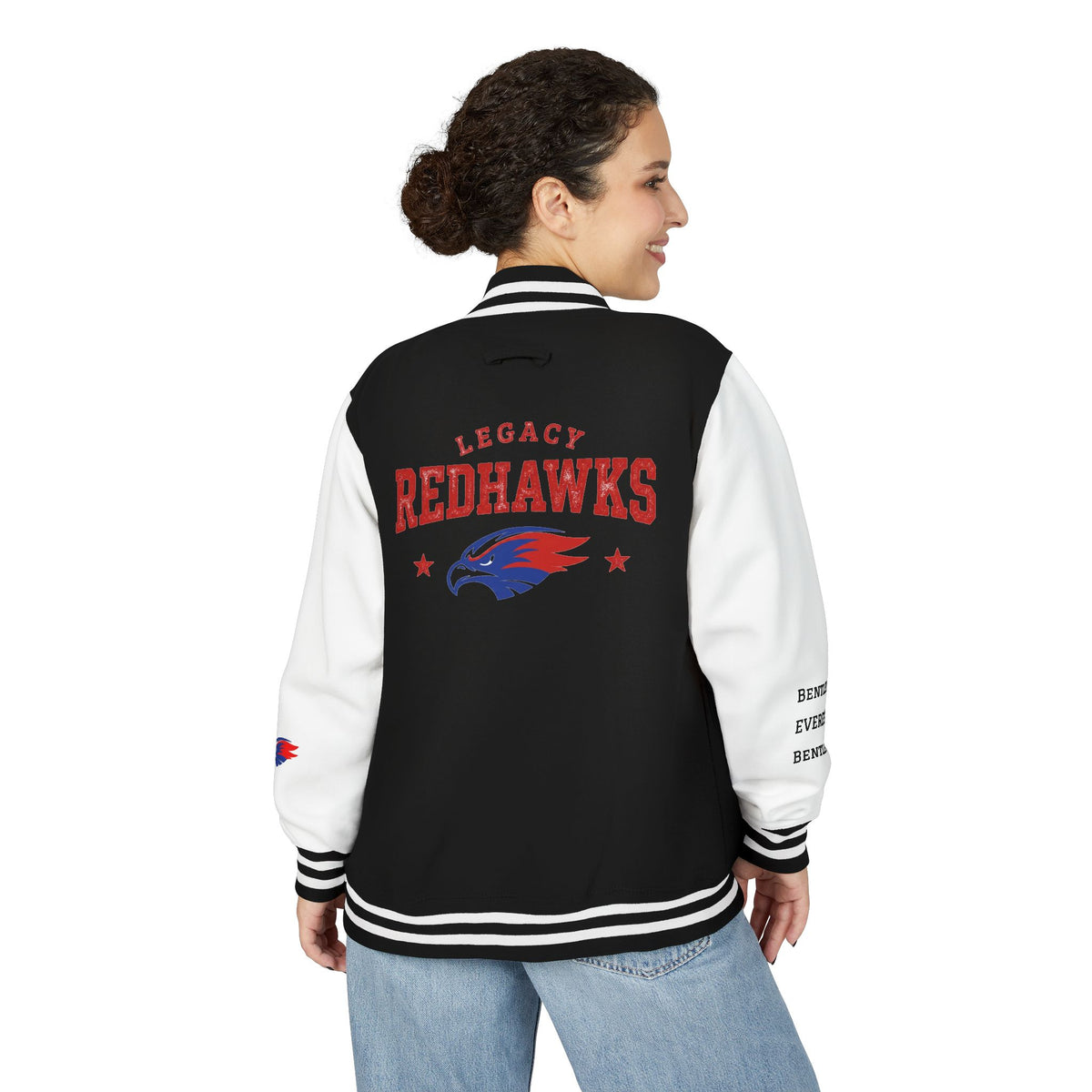 Letterman Jacket - Legacy Redhawks Varsity Baseball-style Bomber