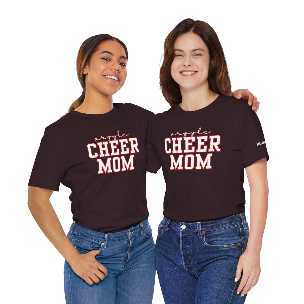 Argyle Cheer Mom T-Shirt | Varsity Script Mom Shirt, Sports Mom Tee