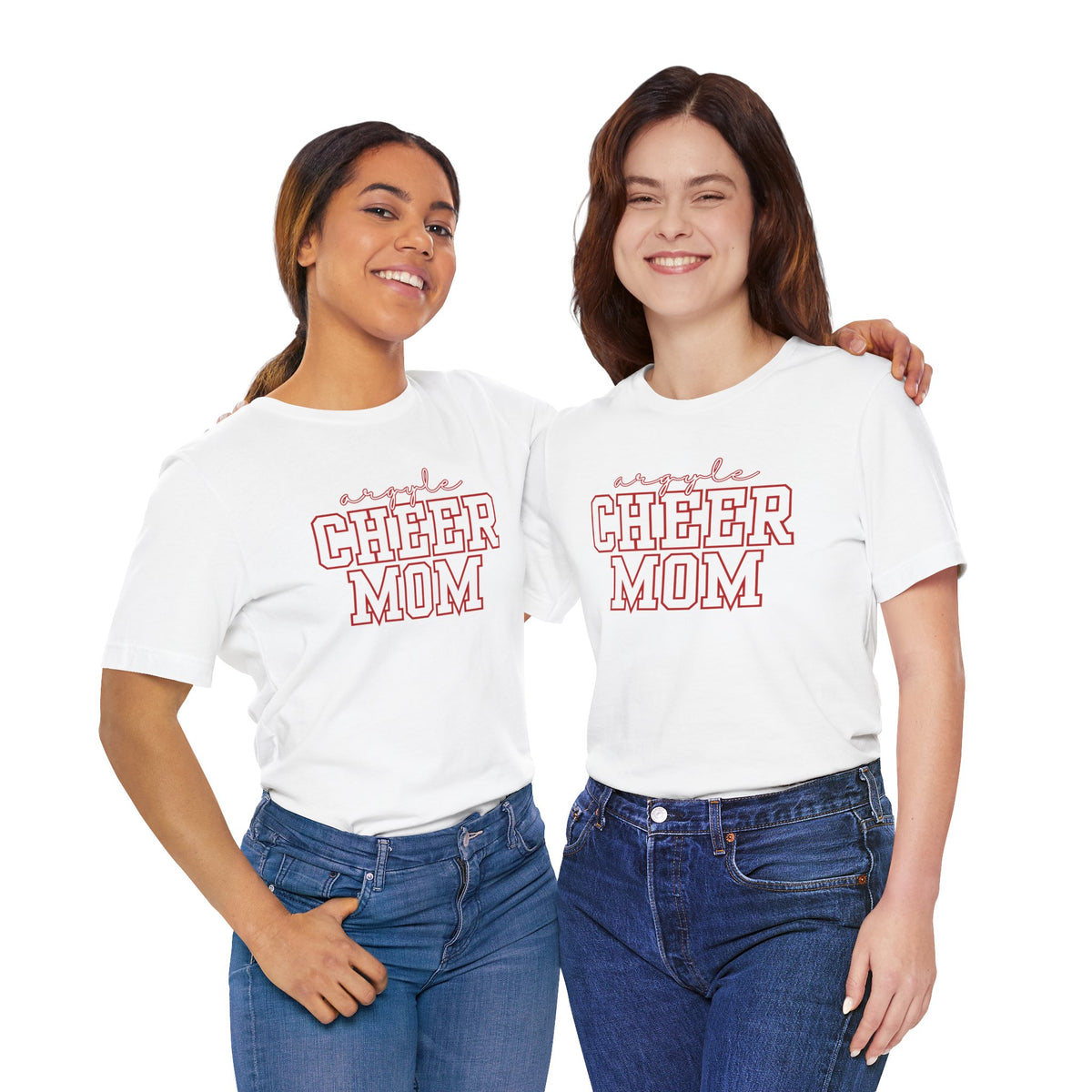 Argyle Cheer Mom T-Shirt | Varsity Script Mom Shirt, Sports Mom Tee