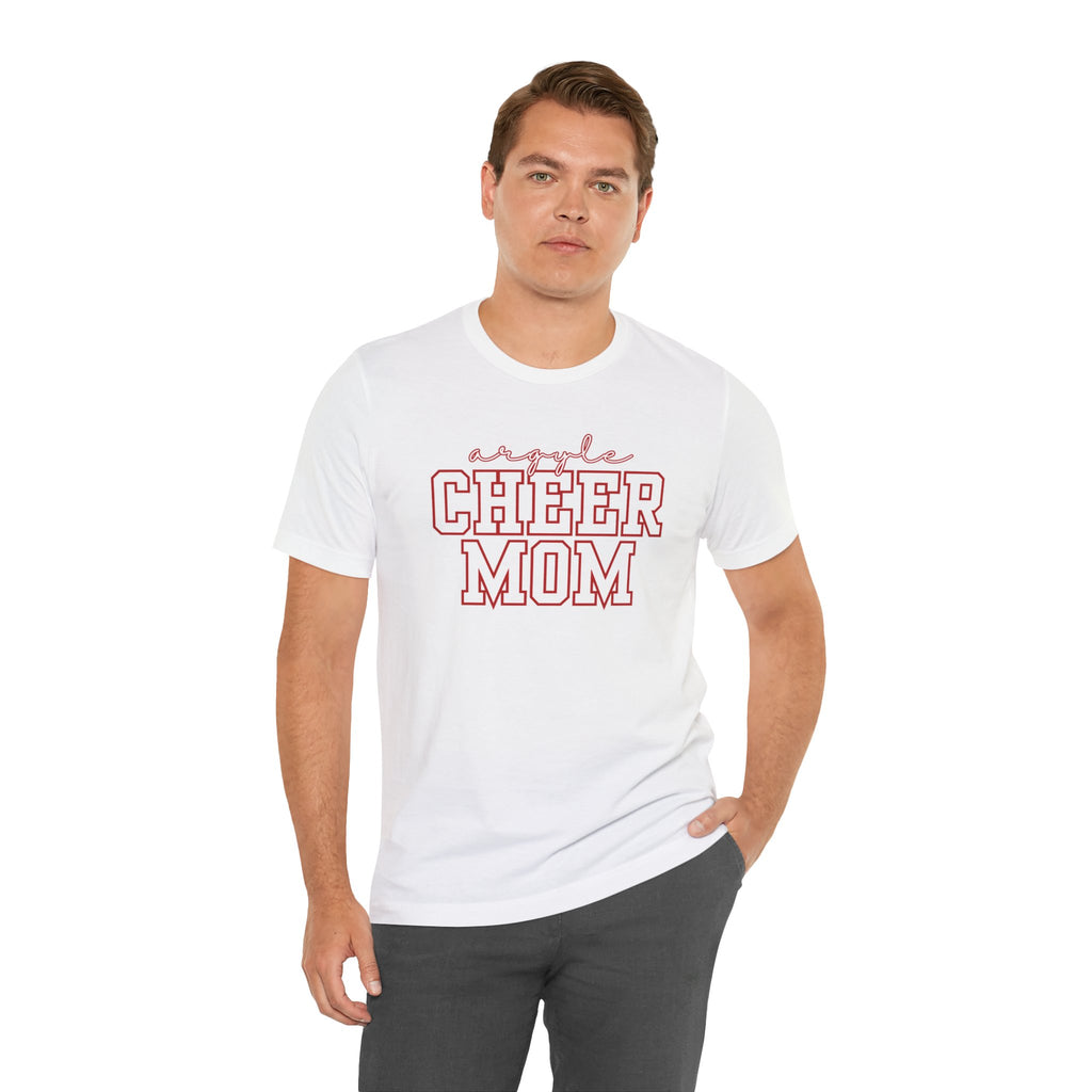 Argyle Cheer Mom T-Shirt | Varsity Script Mom Shirt, Sports Mom Tee