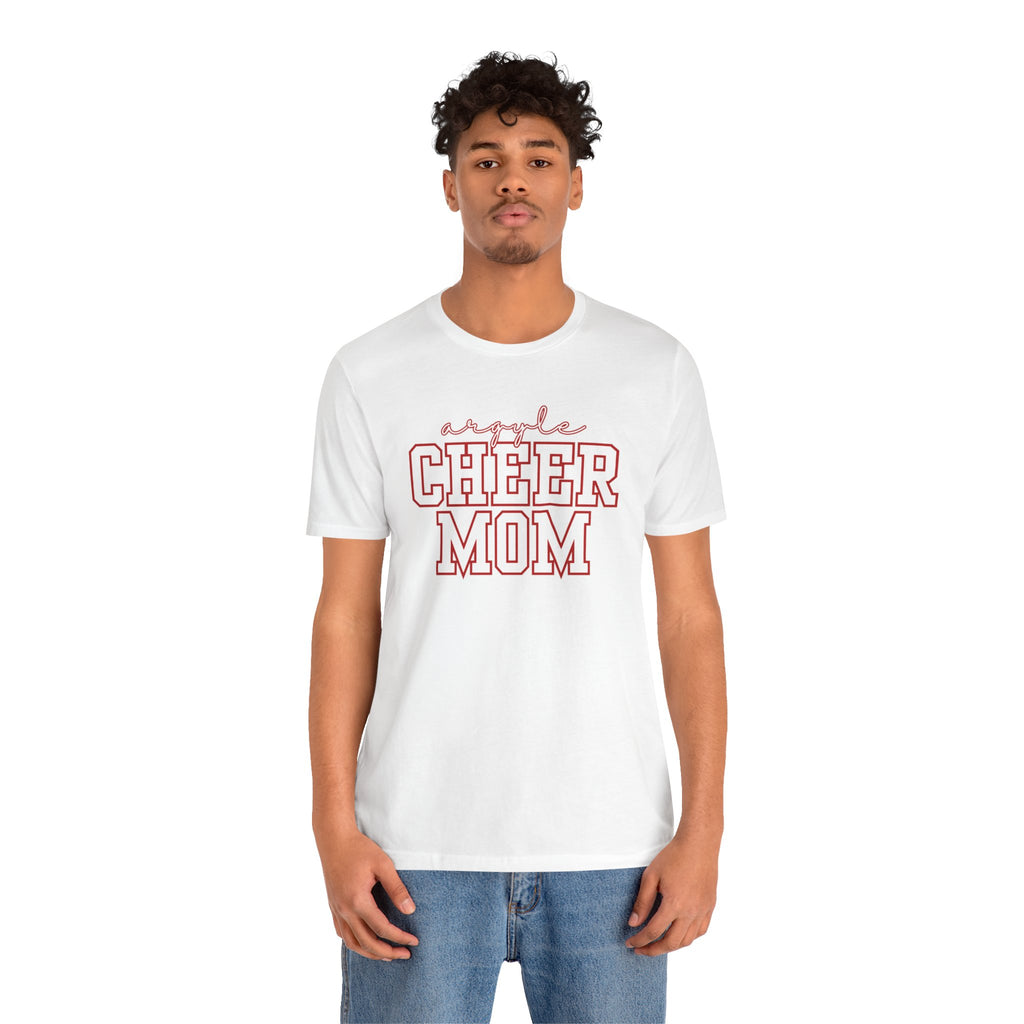 Argyle Cheer Mom T-Shirt | Varsity Script Mom Shirt, Sports Mom Tee