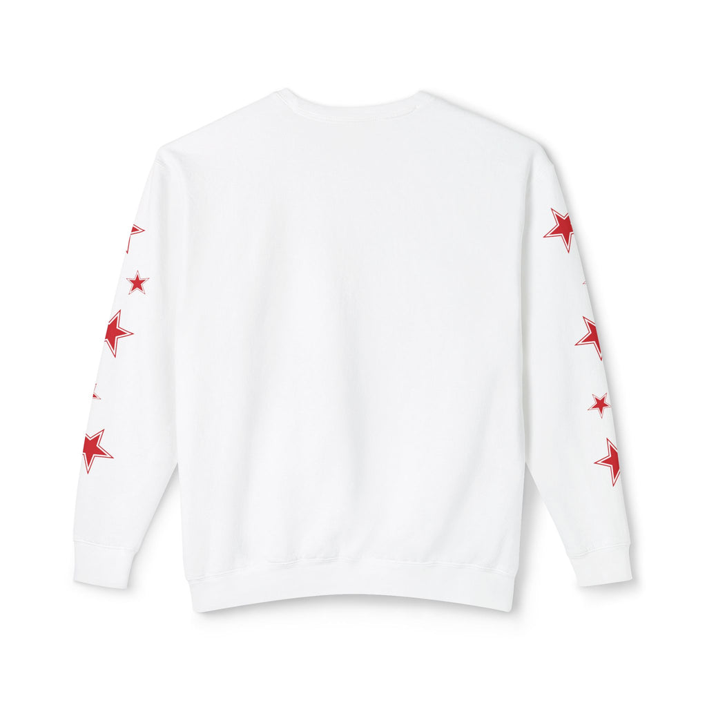 Red Varsity 'A' Crewneck Sweatshirt — Star Sleeve Letterman Pullover