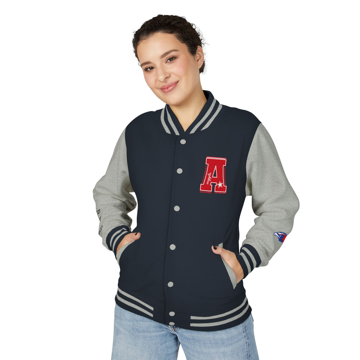 Letterman Jacket - Legacy Redhawks Varsity Baseball-style Bomber