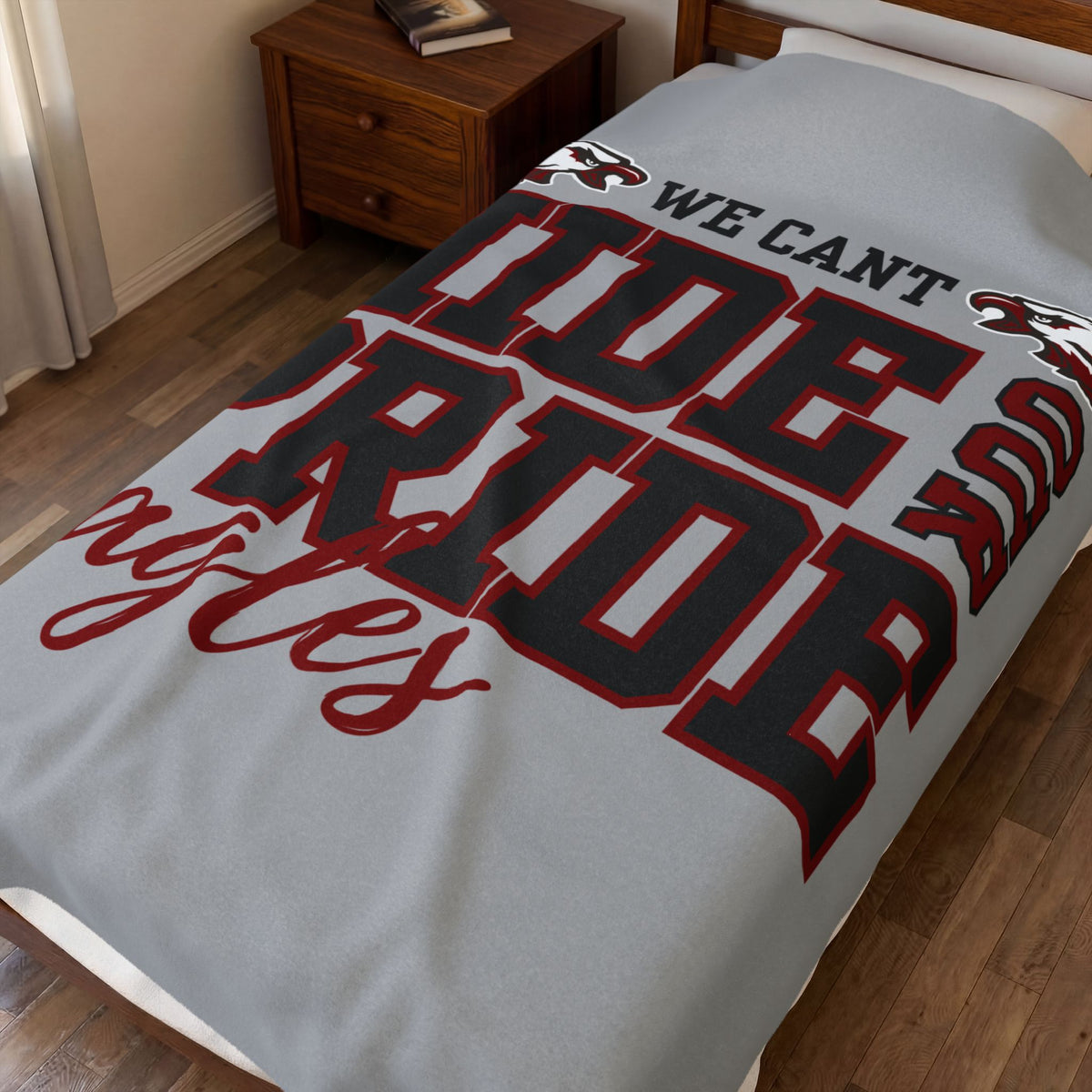 Eagle Pride Velveteen Plush Blanket (grey)